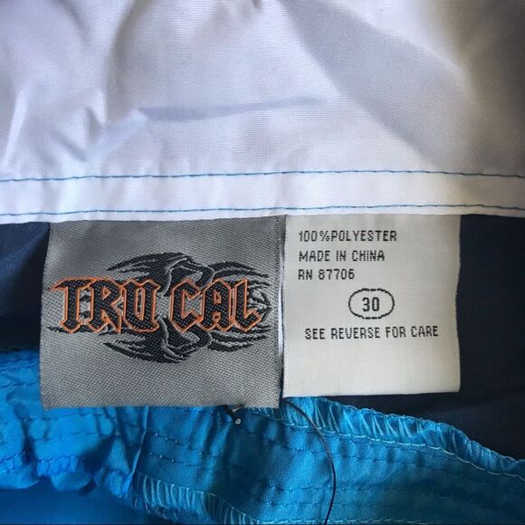 Tru Cal Men’s Swim Shorts Trunks Boardshorts Blue Sz 30 NWT - Picture 8 of 11